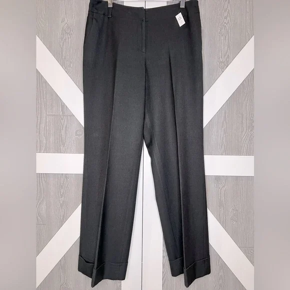 280. Ann Taylor Cuffed Classic Charcoal Grey Trousers Size 10 - Picture 1 of 8